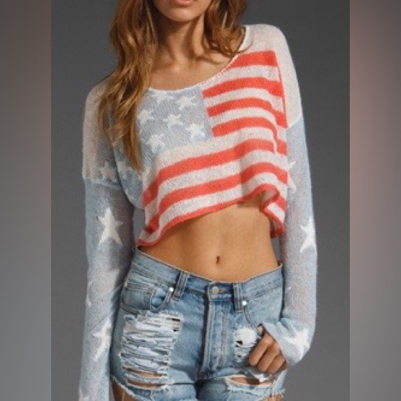 Wildfox Stars & Stripes Cropped Knit - Picture 5 of 9